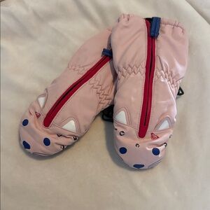 Roxy Pink Mittens with Black Strap
